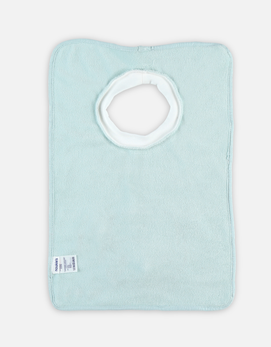 The "funny" mint green bib from the Anna & Milo collection