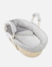 Embroidered starry grey Veloudoux baby basket from the Anna & Milo collection