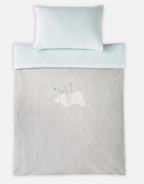 Two-coloured Veloudoux duvet cover from the Anna & Milo collection