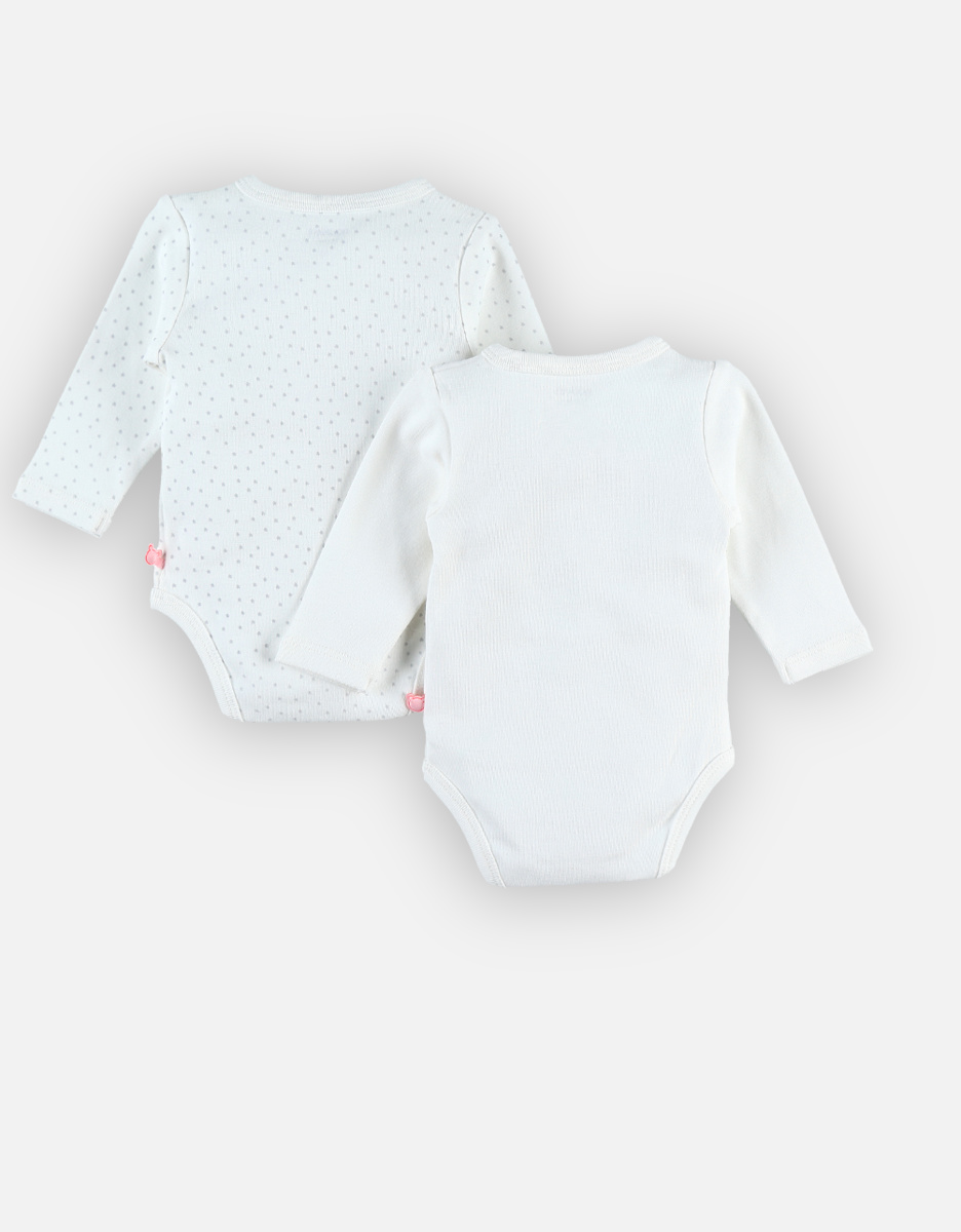 Lot de 2 bodys croisés Anna&Milo en coton blanc