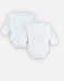 Set of 2 Anna&Milo white cotton twill bodysuits