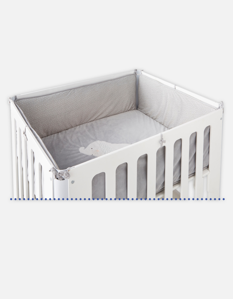 Veloudoux starry playpen mat with bumpers, grey