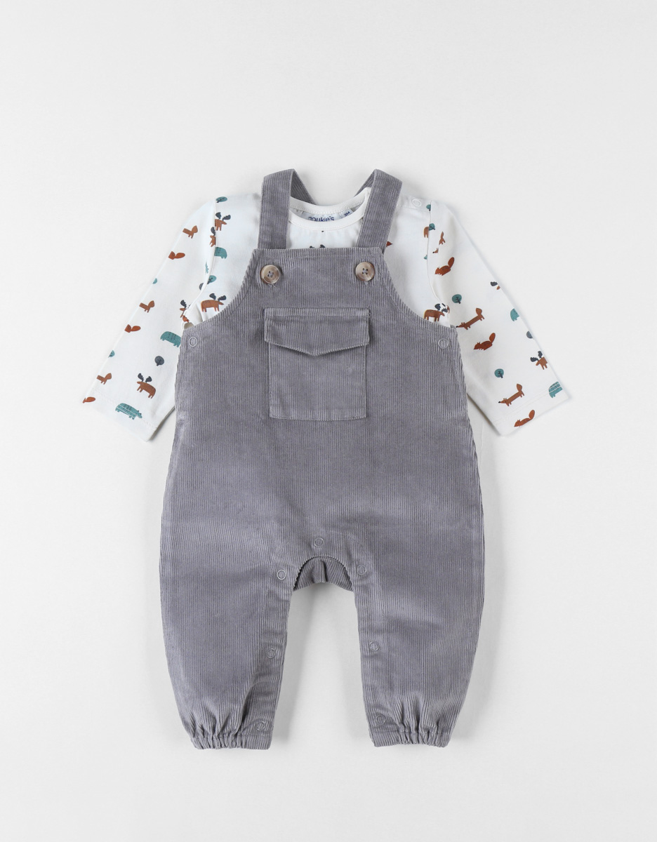 Set dungarees + t-shirt, corduroy