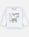 T-shirt met lange mouwen en dierenprint, aqua