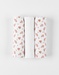 Set with 3 cotton muslin swaddles 70x70, white/terracotta