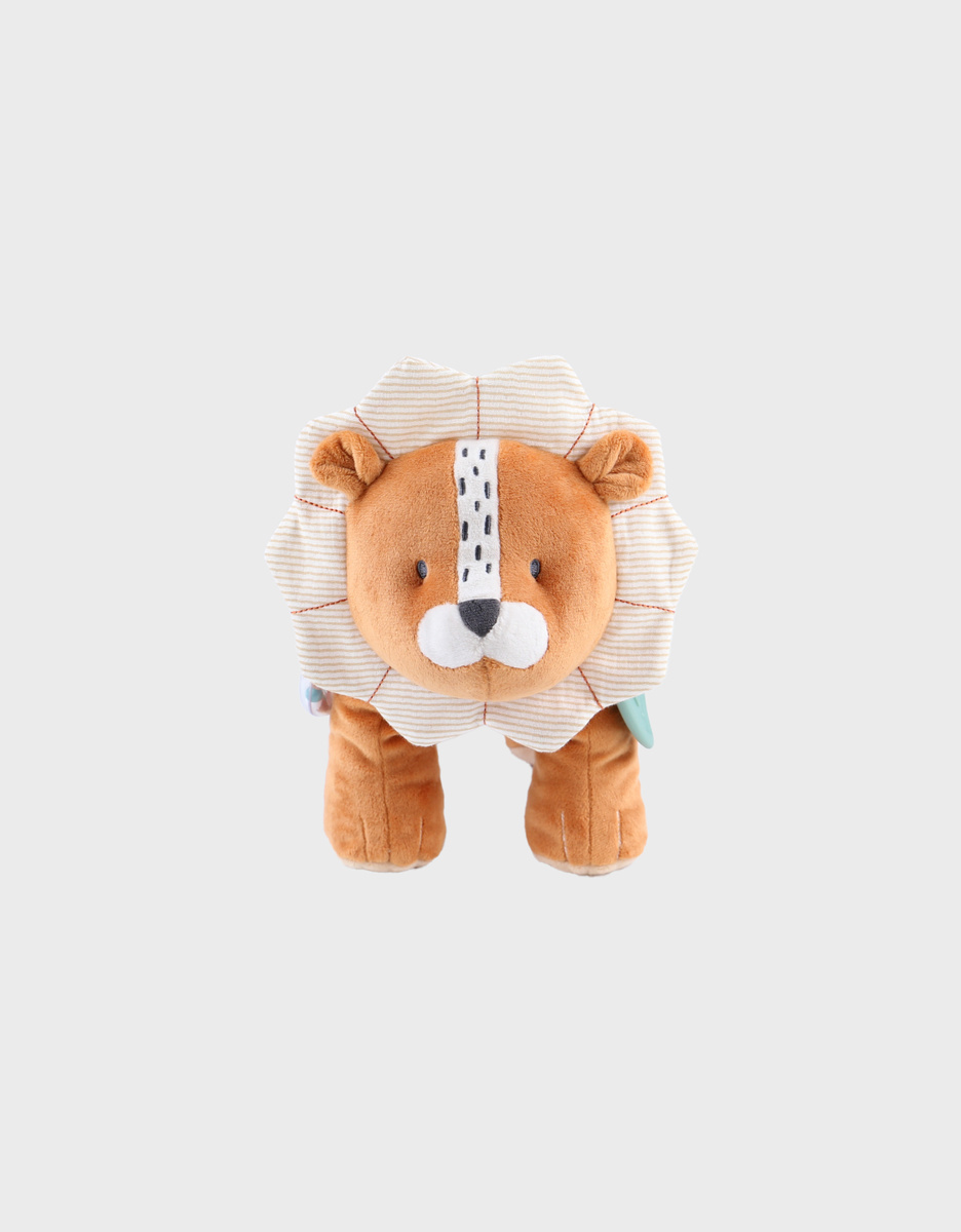 Veloudoux and muslin Babou activity soft toy, caramel