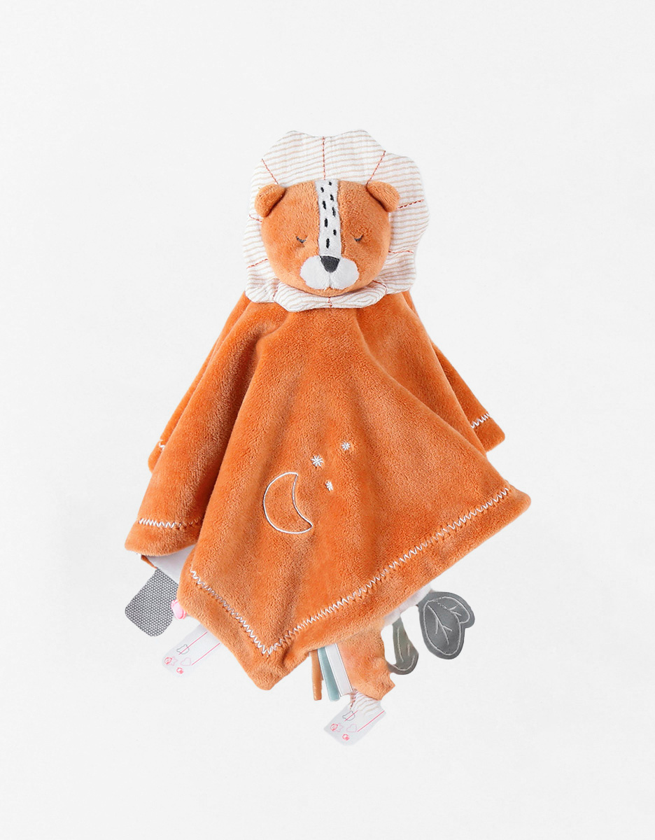 Dag & nacht Babou knuffeldoekje, karamelkleur/ecru