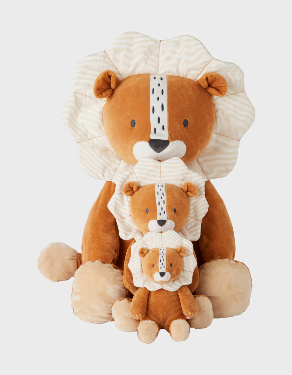 Small Veloudoux Babou soft toy, caramel