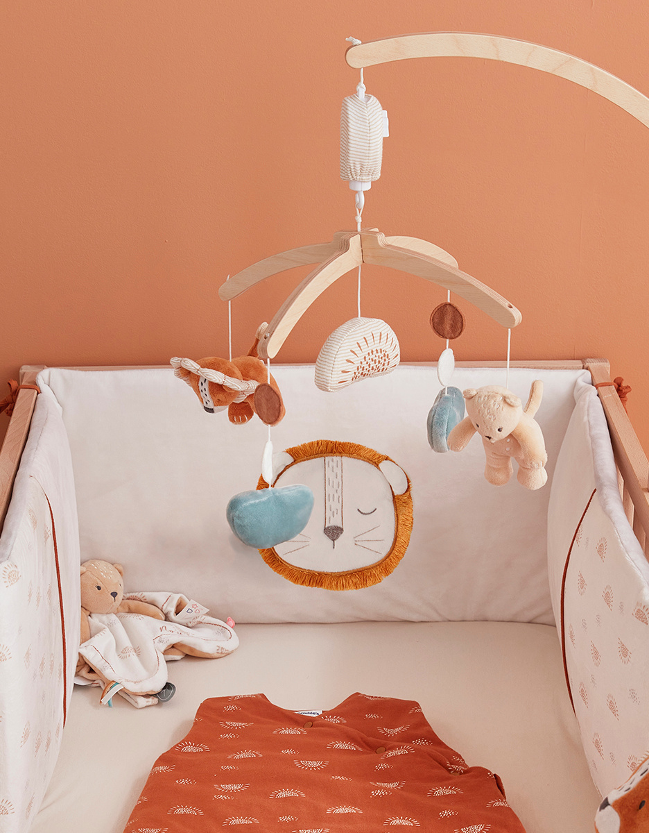 Veloudoux Babou & Kendi bed bumper, off-white/light grey