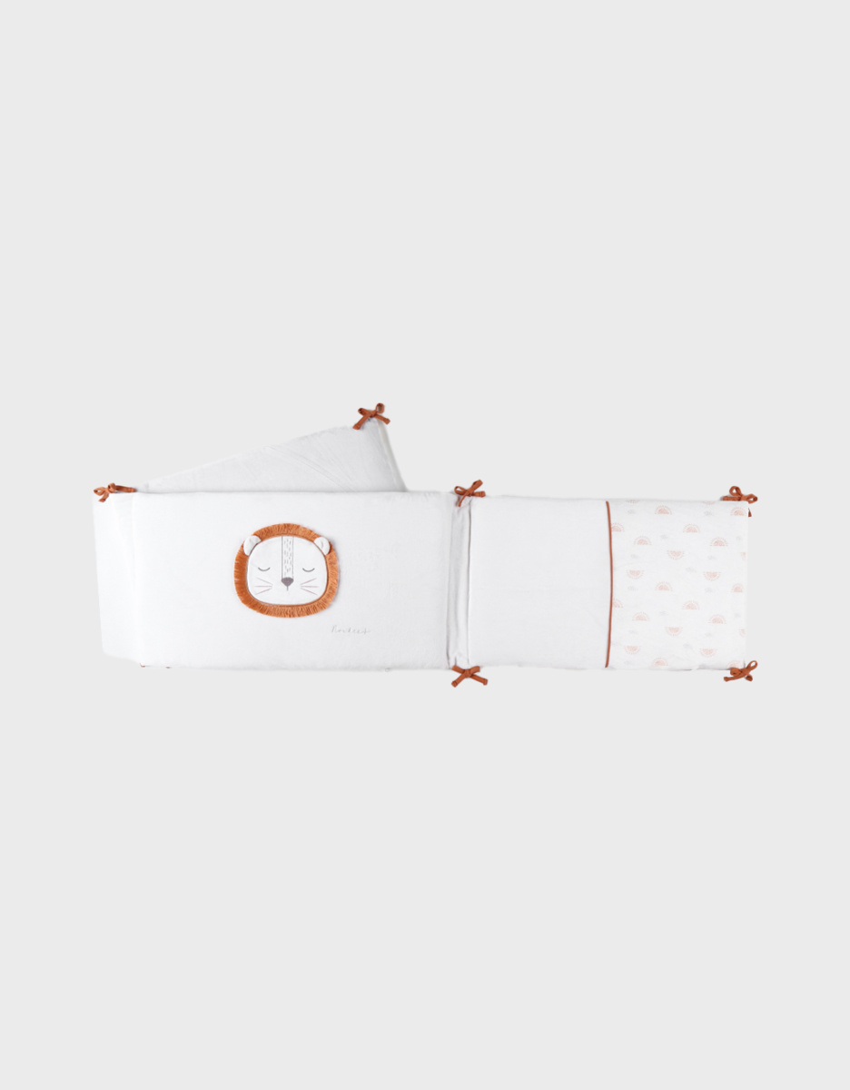 Veloudoux Babou & Kendi bed bumper, off-white/light grey