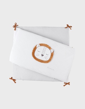 Veloudoux Babou & Kendi bed bumper, off-white/light grey