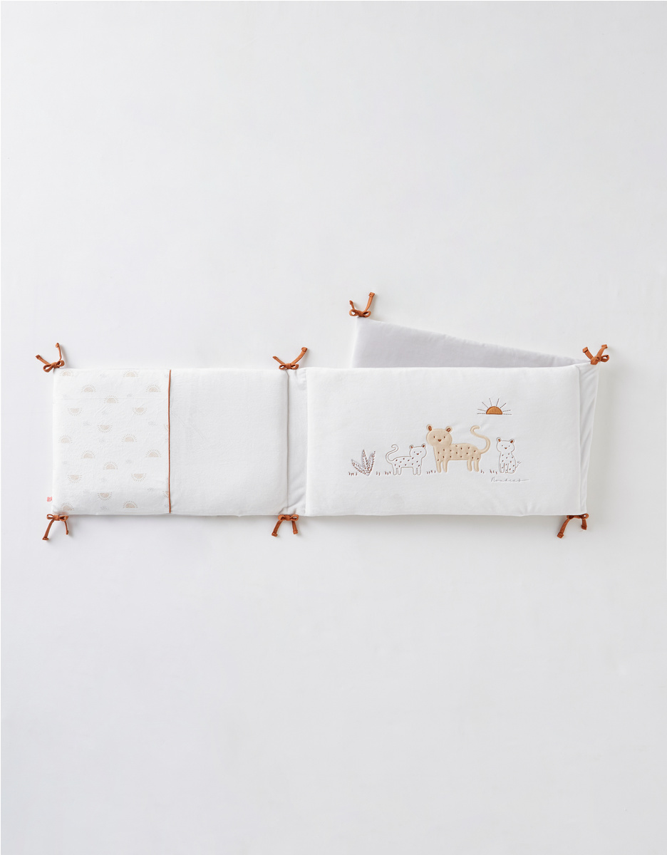 Veloudoux Babou bed bumper, off-white/light grey