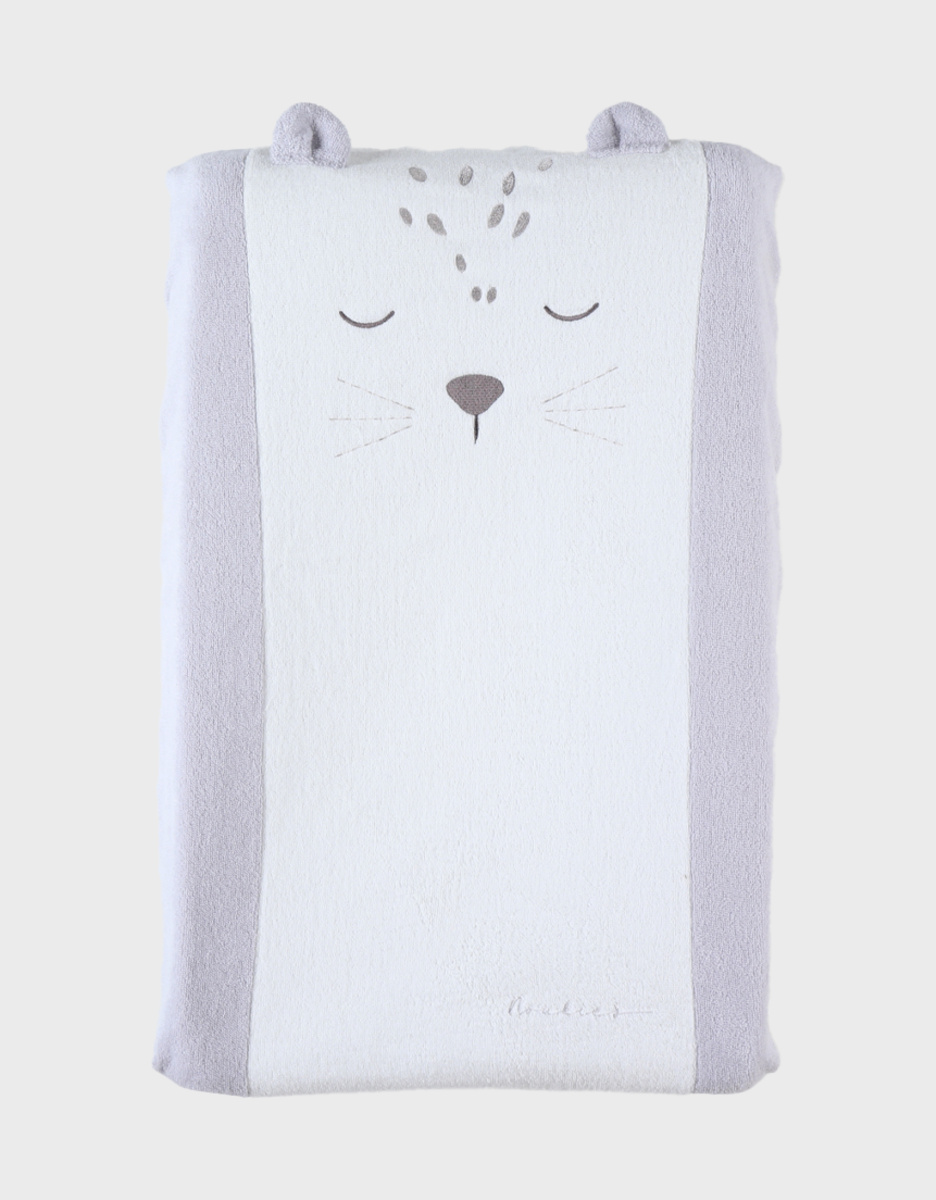 Changing pad with elasticated terry cover, off-white/light grey