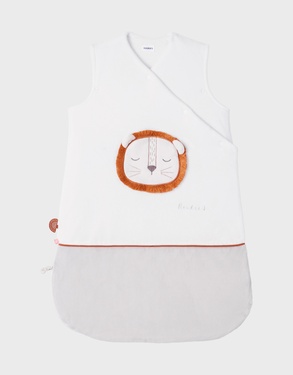 Gigoteuse 50 cm Babou en Veloudoux, écru/gris clair