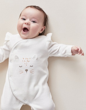 Pyjama 1-pièce Kendi en velours, écru