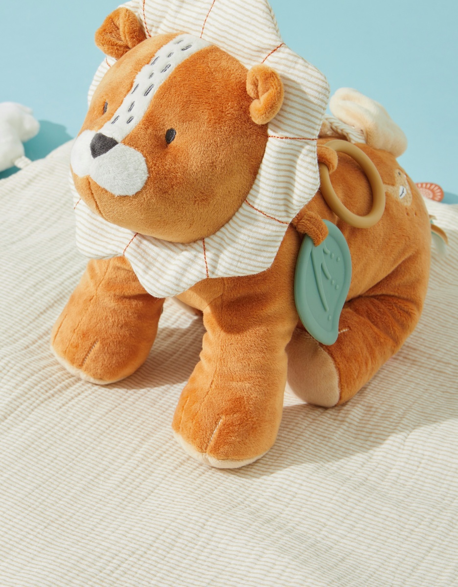 Peluche d'activités Babou en Veloudoux et mousseline, caramel