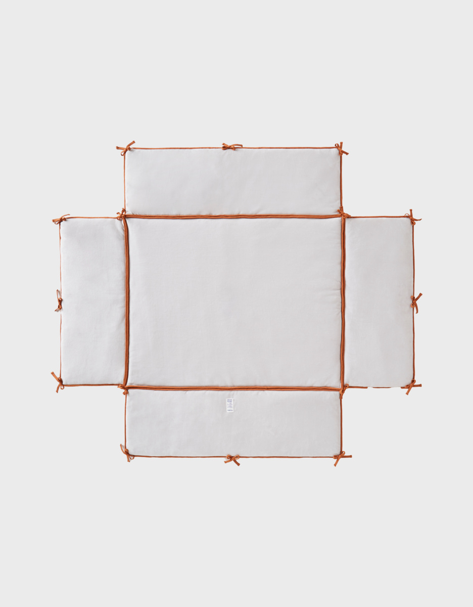 Veloudoux playpen mat with bumpers, off-white/light grey