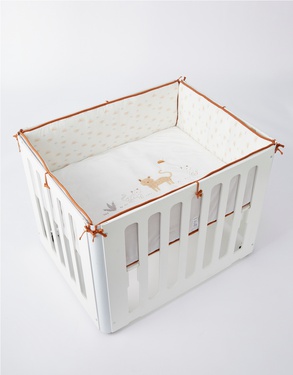 Veloudoux playpen mat with bumpers, off-white/light grey