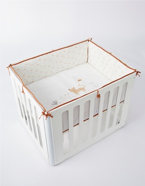 Veloudoux playpen mat with bumpers, off-white/light grey