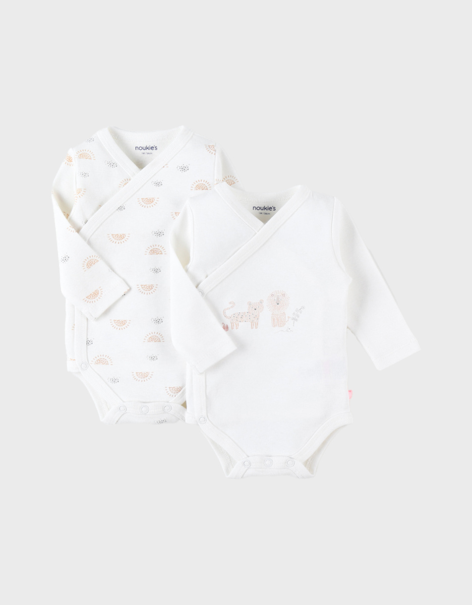 Lot de 2 bodies croisés, écru