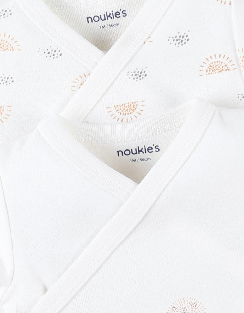 Lot de 2 bodies croisés, écru