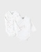 Pack with 2 crossover bodysuits, off-white