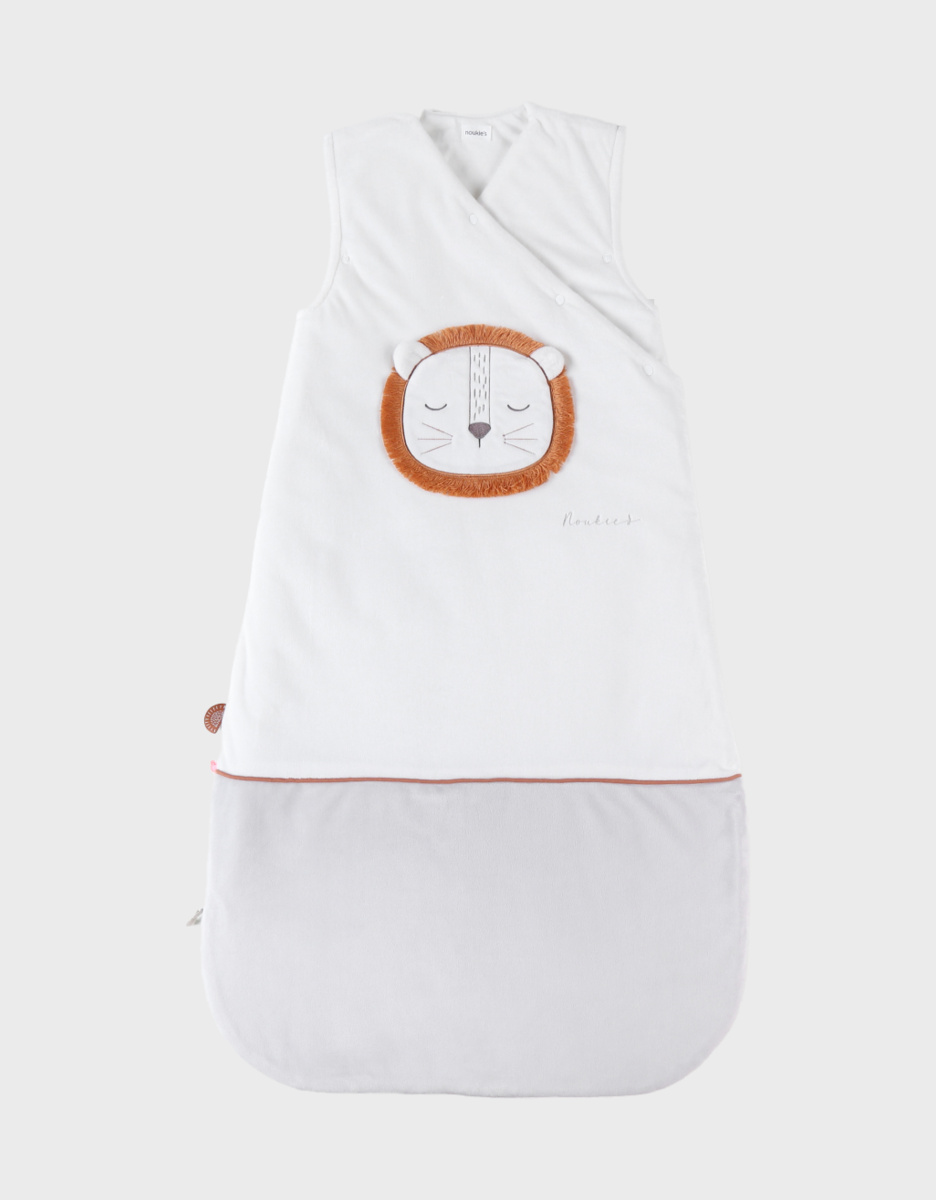 Veloudoux Babou 100 cm slaapzak, ecru/lichtgrijs