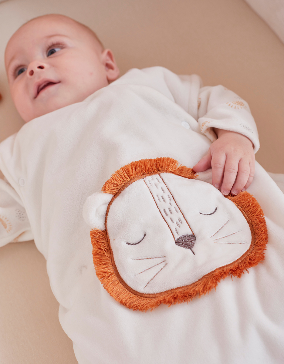 Veloudoux Babou 100 cm slaapzak, ecru/lichtgrijs