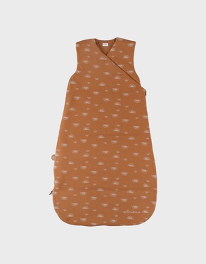 Jersey 100 cm sleeping bad with sun print, caramel
