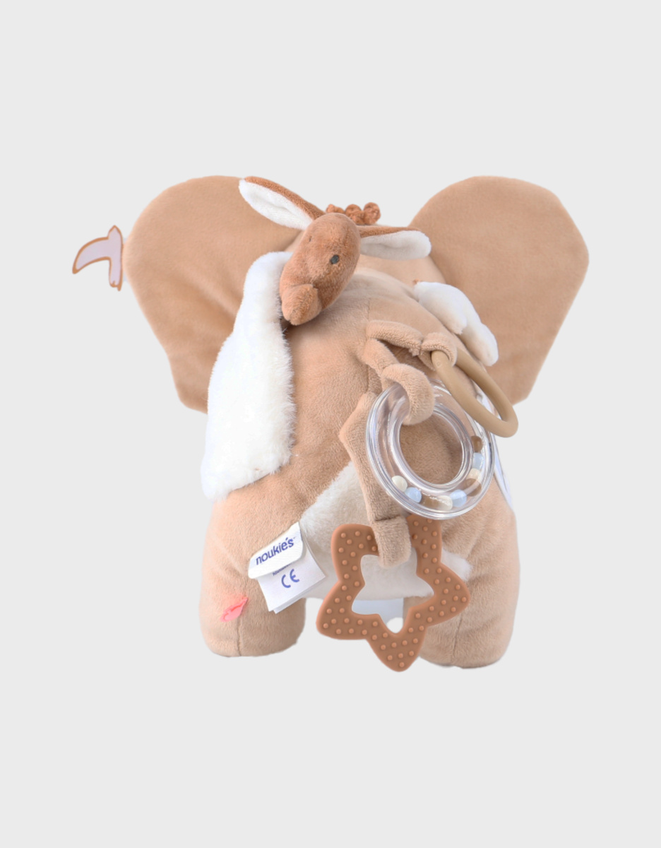 Veloudoux en mousseline Bali activiteitenknuffel, karamel