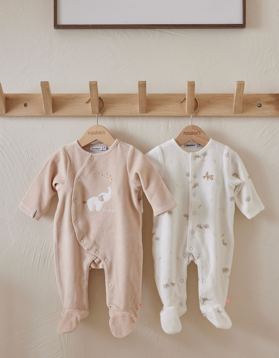 Pyjama in velours, beige - Bali