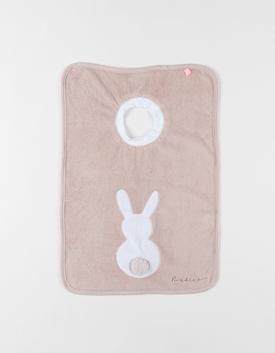 Moka funny sponge bib, hazelnut