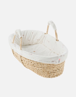 Moses basket in Veloudoux® - Bali, Moka & Snow