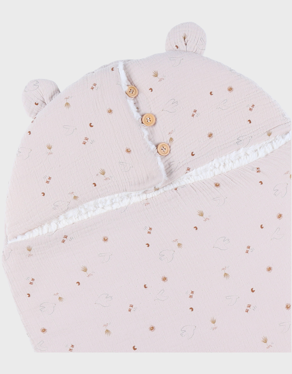 Nid d'ange, Mousseline de coton et sherpa