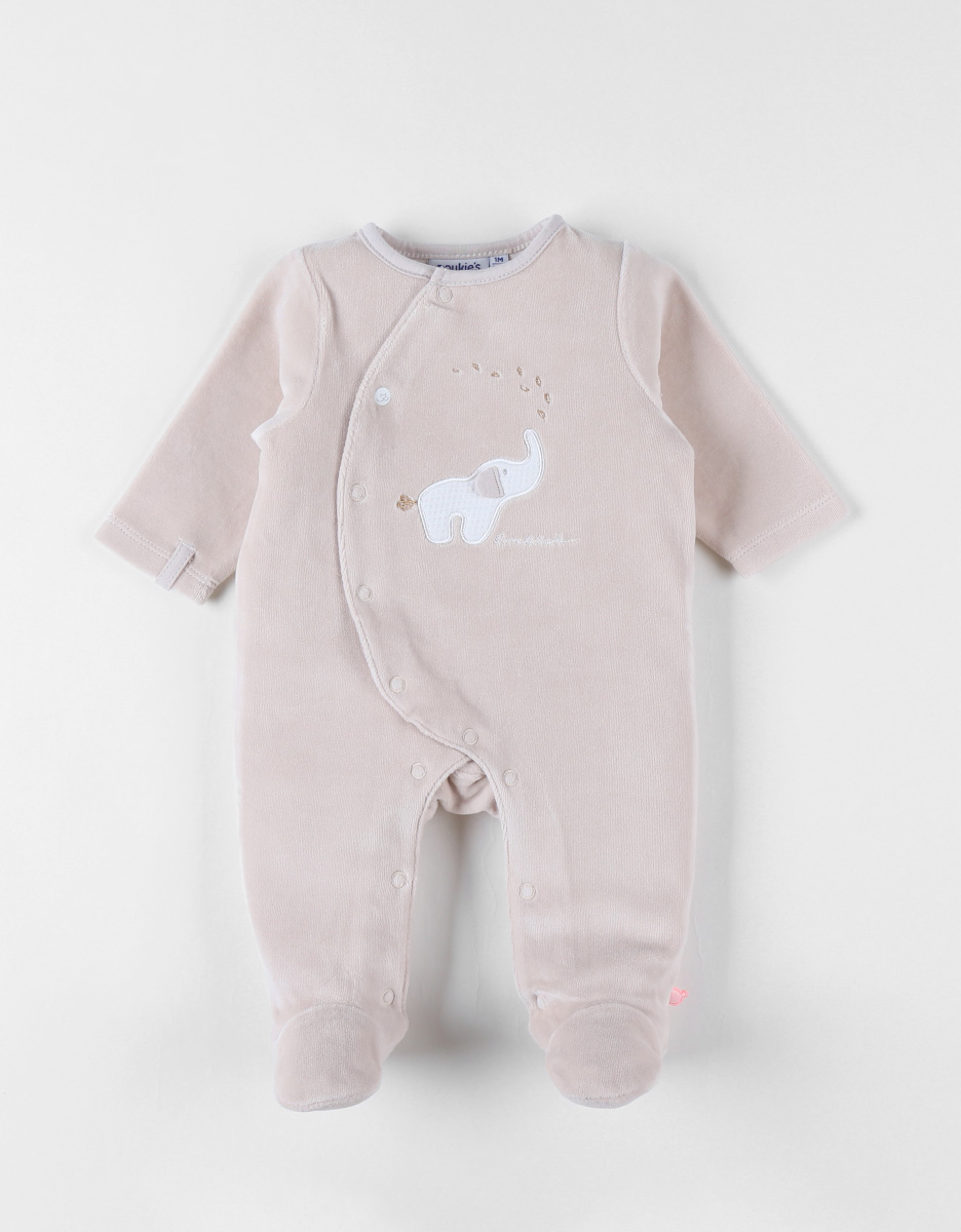 Pyjama uit fluweel, beige - Bali 