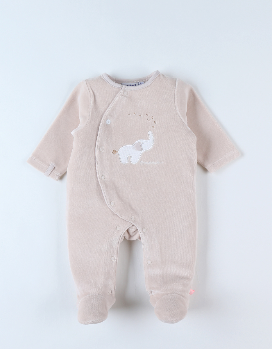 Pyjama in velours, beige - Bali
