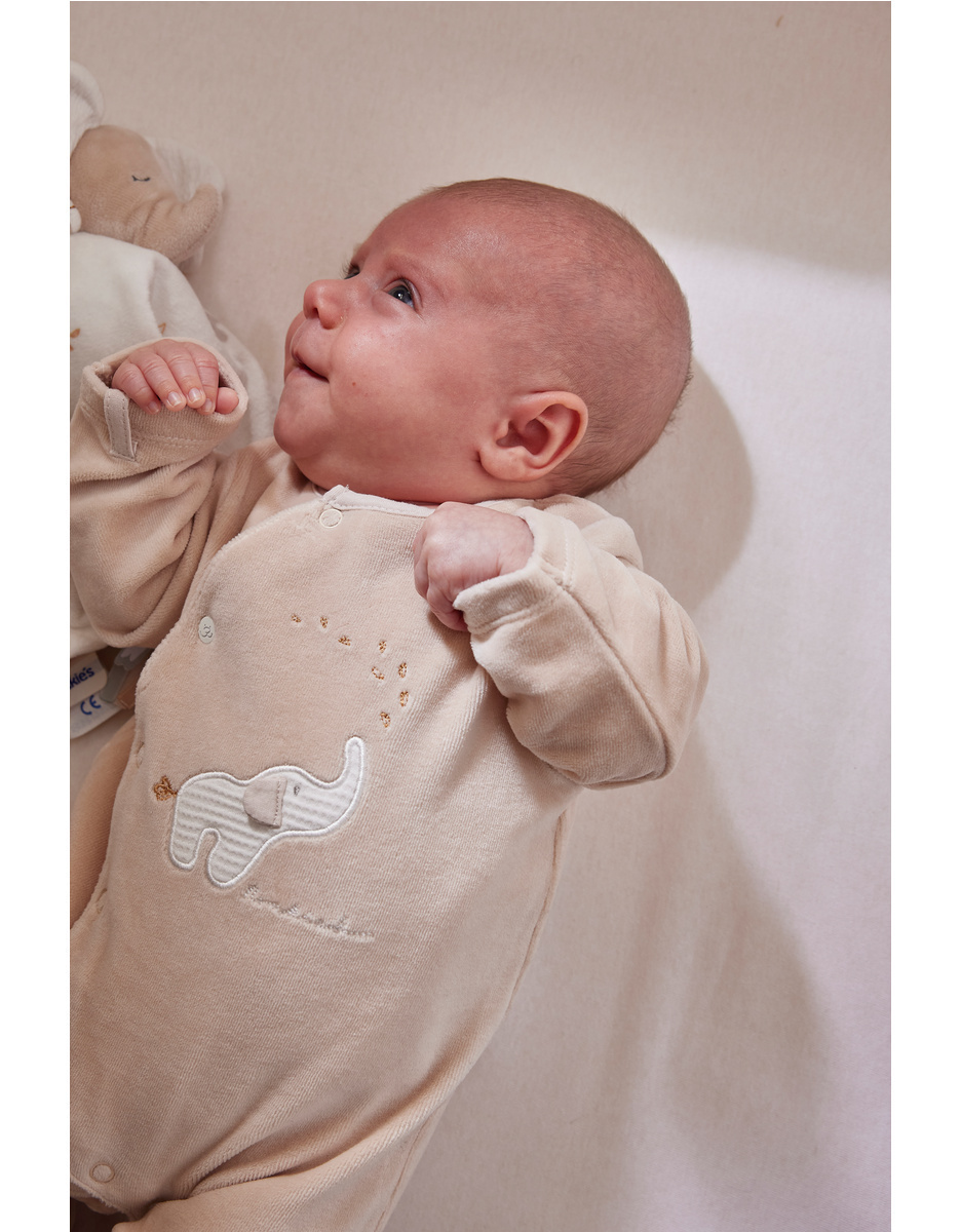 Pyjama in velours, beige - Bali