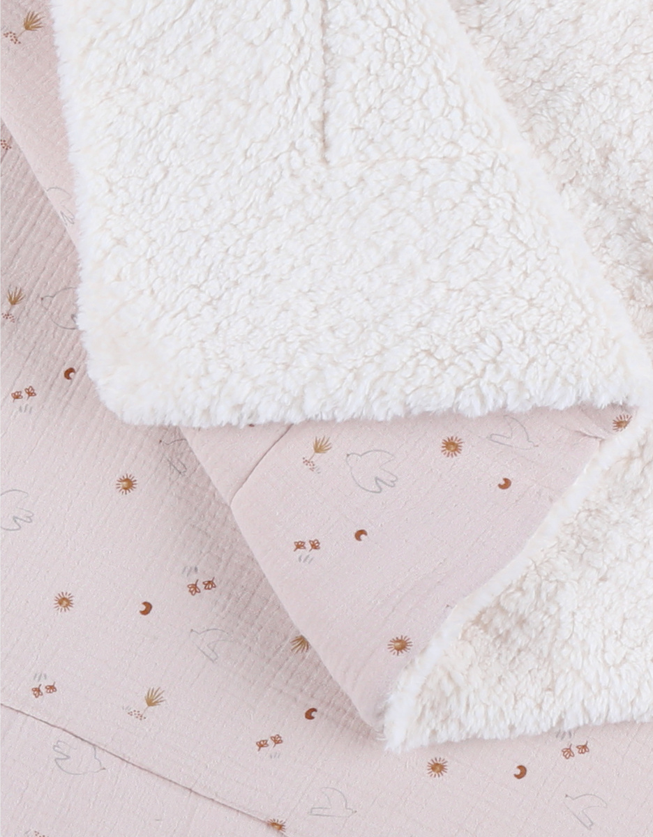Quilt 100X140cm, Muslin & Sherpa 