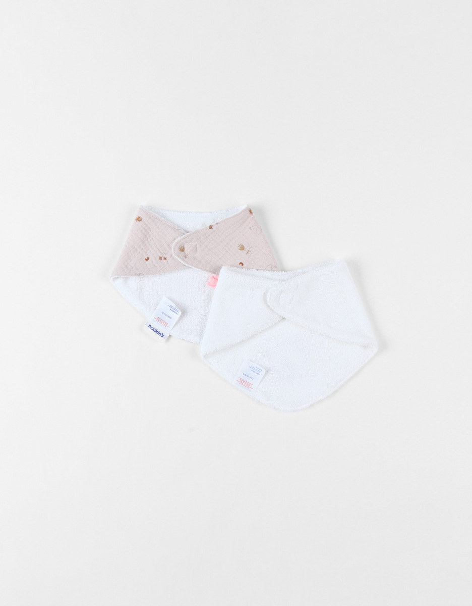 Set of 2 bibs terry & muslin 