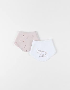 Set of 2 bibs terry & muslin 