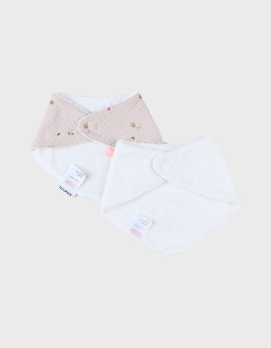 Set van 2 slabbetjes, spons en mousseline