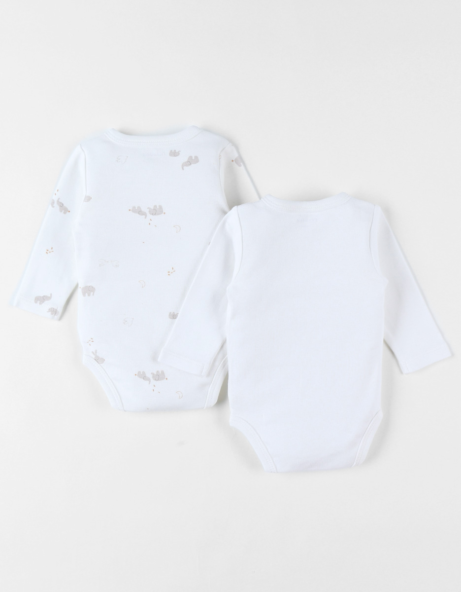 Set of 2 crossover bodysuits, Organic Jersey