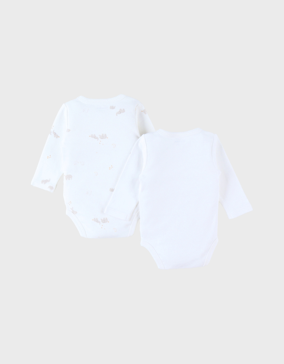 Set of 2 crossover bodysuits, Organic Jersey