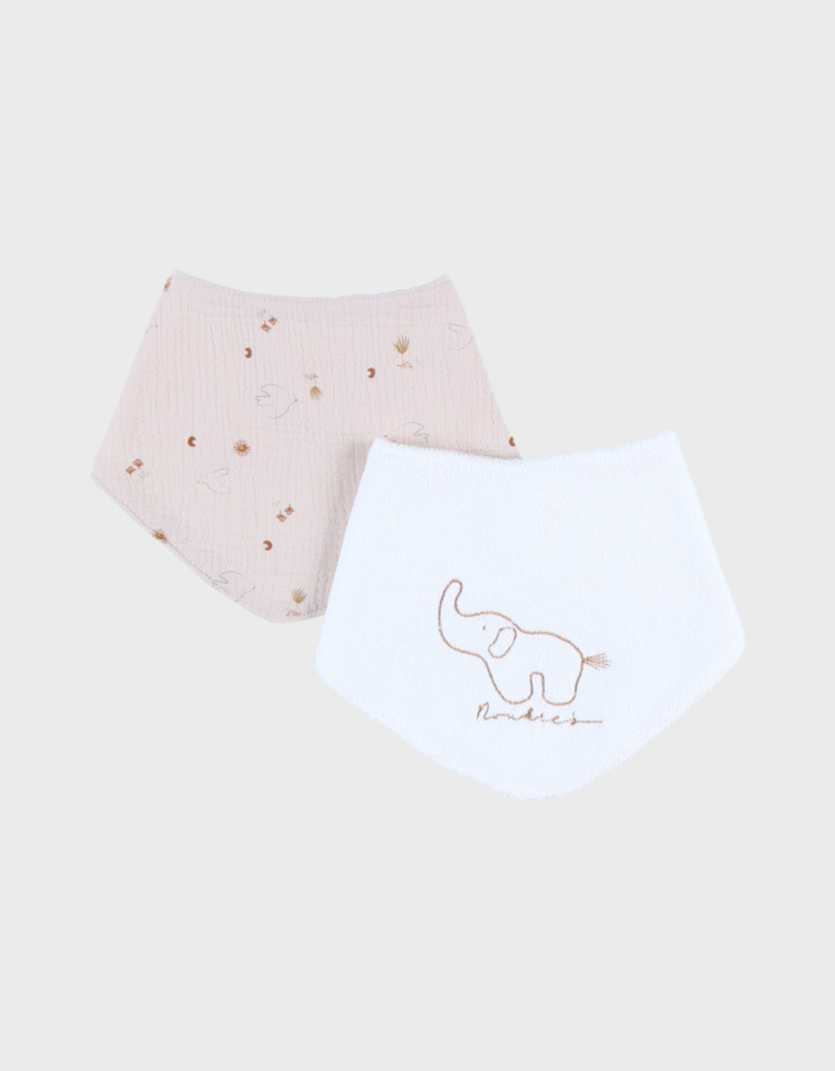 Set of 2 bibs terry & muslin