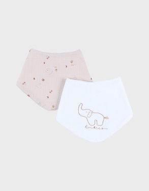 Set of 2 bibs terry & muslin