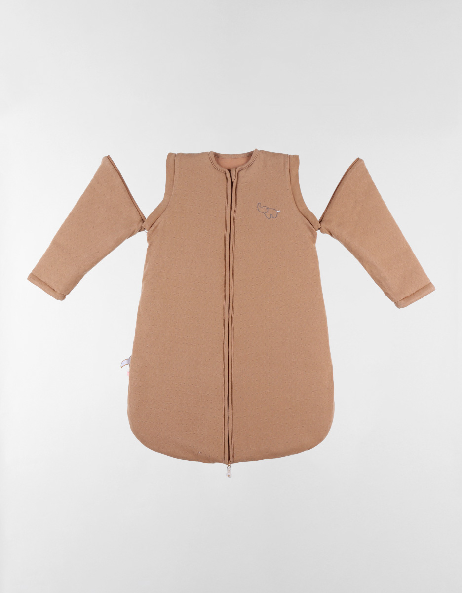 Slaapzak afneembare mouwen 1-6m - Pointelle jersey