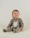 Baby pyjama van kaki velours met zebra
