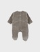 Baby pyjama van kaki velours met zebra
