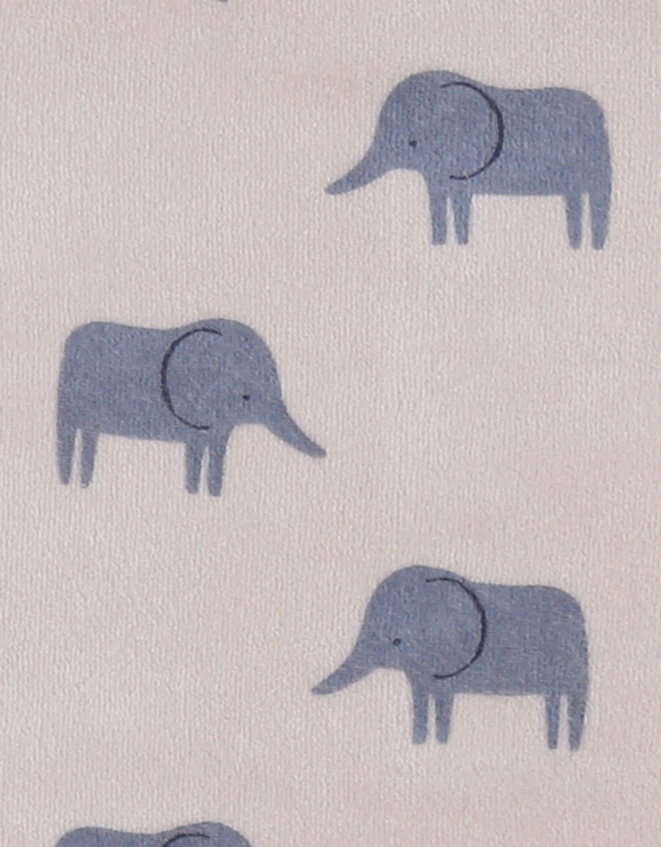 Beige velours pyjama met Bali olifantprint
