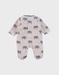 Beige velours pyjama met Bali olifantprint
